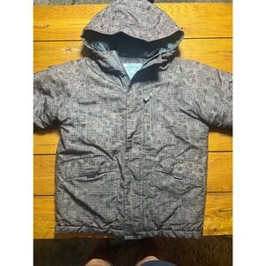 White Sierra Kids Brown Geometric Waterproof Insulated Winter Ski Jacket Medium